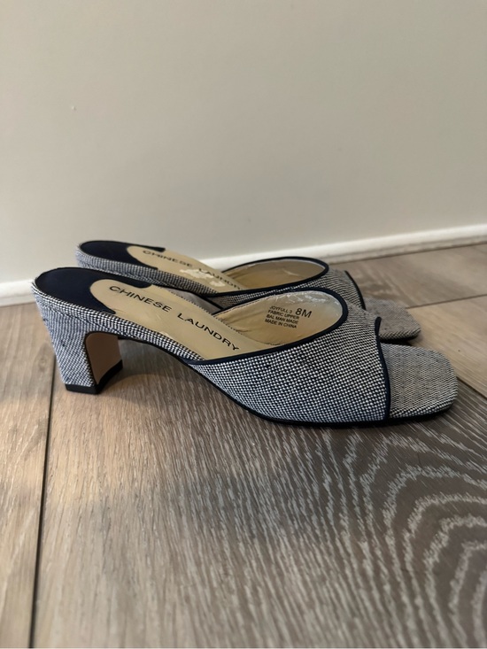 Chinese Laundry Shoes - Chinese Laundry Navy Trim Tweed Slip-On Mules